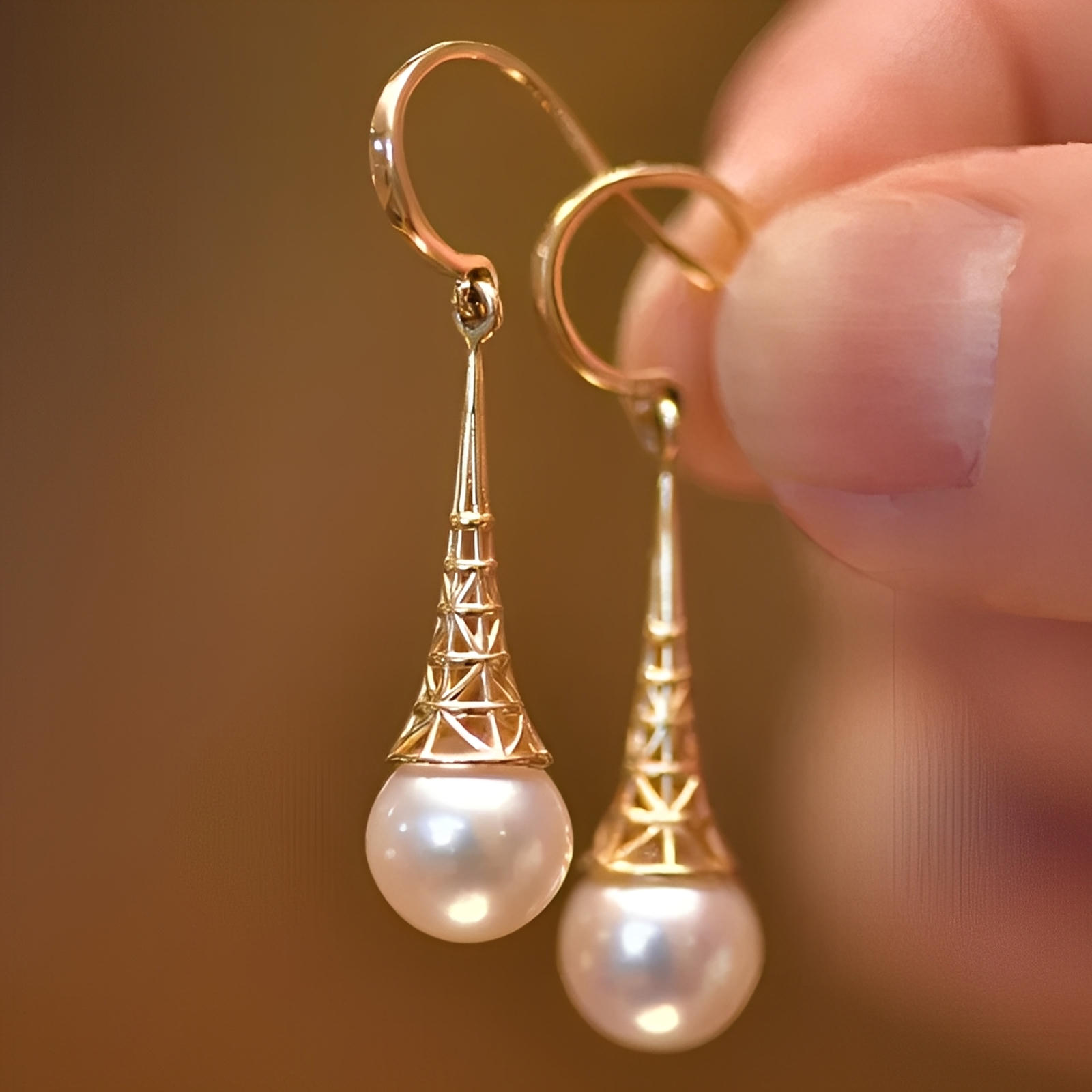 Elegance - Vintage-helmikorvakorut 
